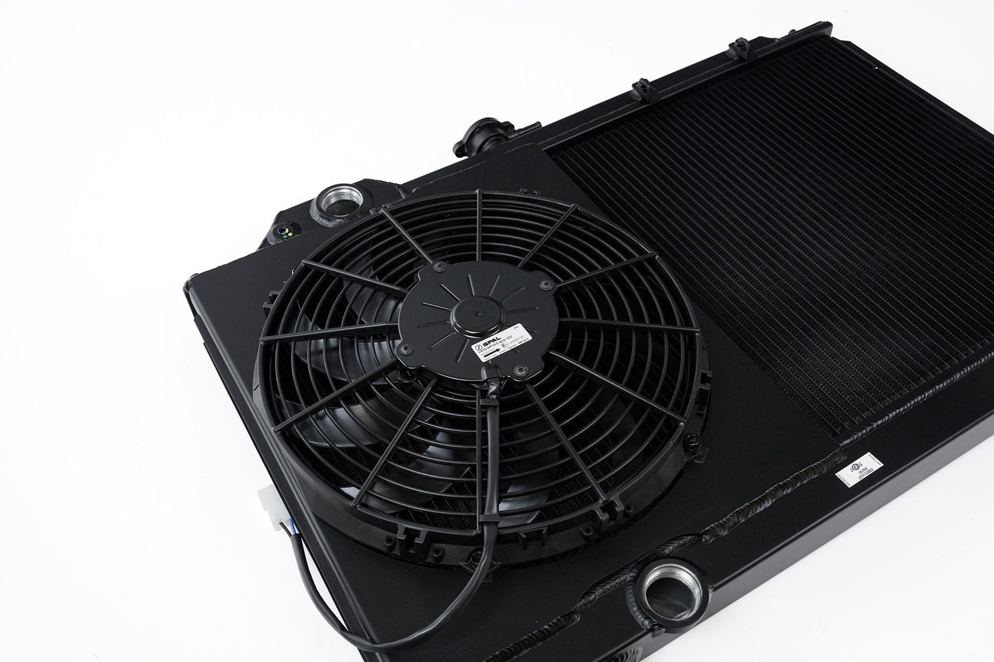 CSF Mitsubishi Evo 7/8/9 Full Size Slim Radiator w/ 12in SPAL Fan - Black - Race Rally Supplies