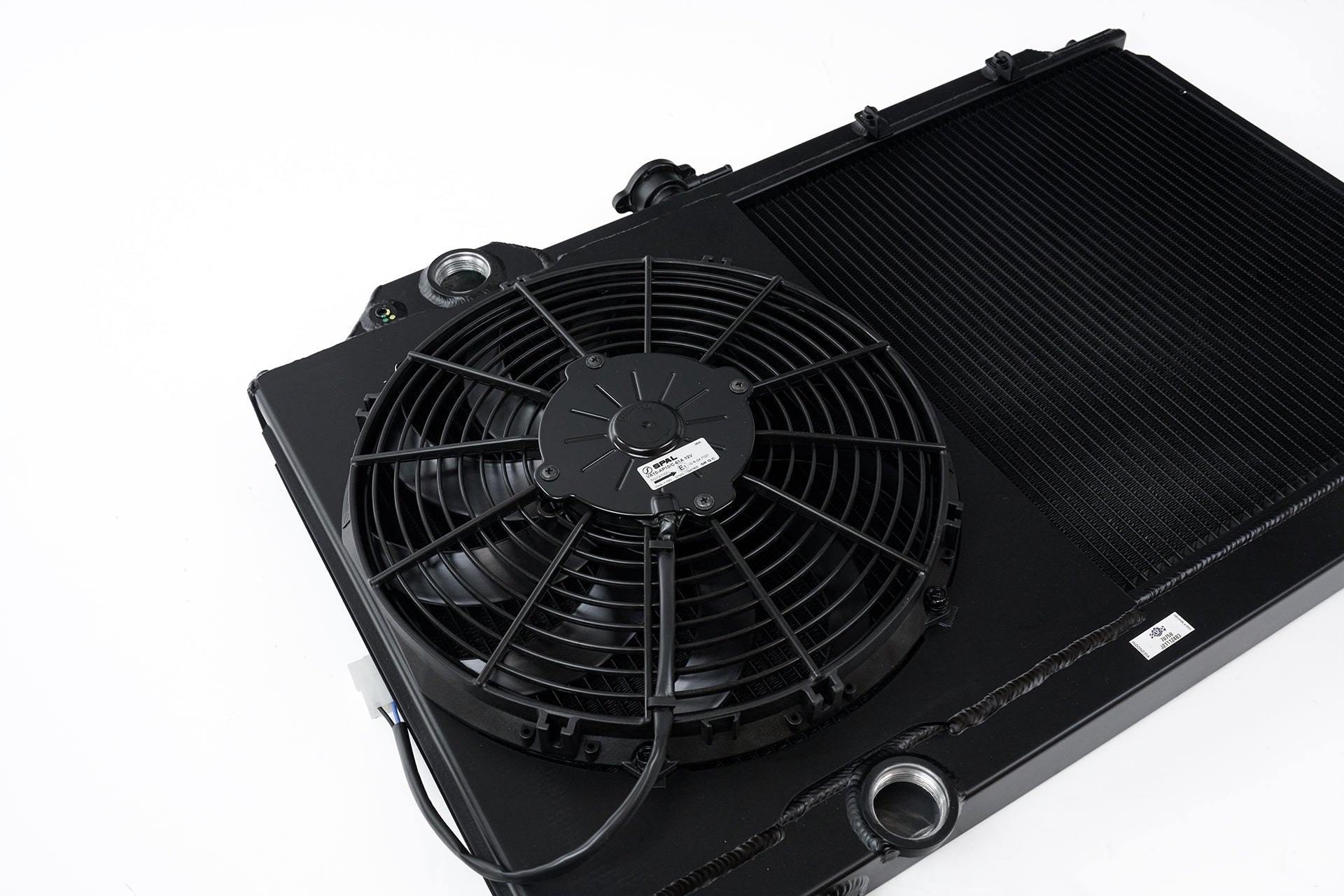 CSF Mitsubishi Evo 7/8/9 Full Size Slim Radiator w/ 12in SPAL Fan - Black - Race Rally Supplies