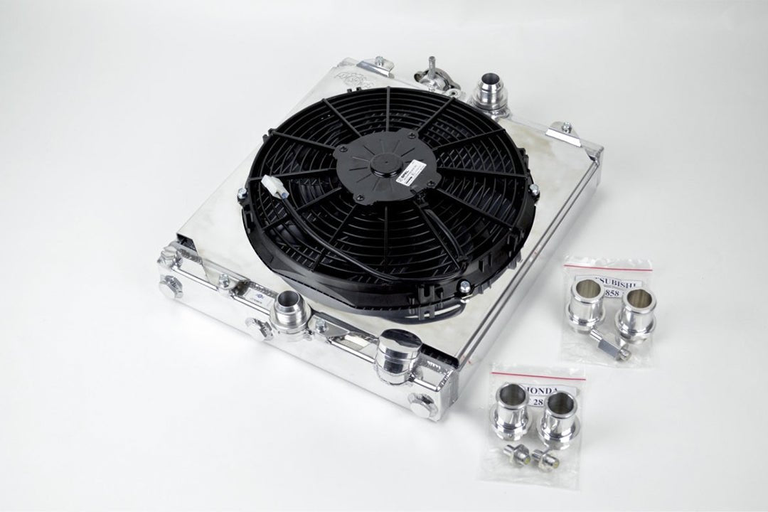 CSF Universal Half Radiator - Evo 7/8/9 / 92 - 00 Civic - w/ SPAL Fan & Shroud - Race Rally Supplies