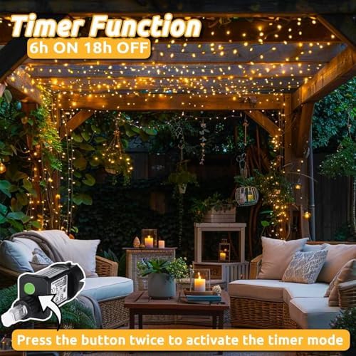 Dekofun 2 Pack 600 LED Curtain Fairy Lights 6m x 3m Gazebo Lights Mains Powered, 8 Modes Curtain LightsOutdoor, Waterproof Fairy Light, Indoor Outdoor String Lights for Wedding Ramadan Decorations - Race Rally Supplies