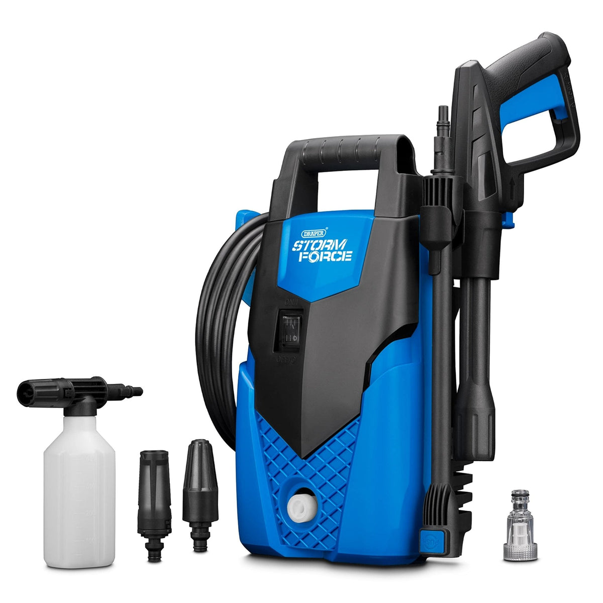 Draper Storm Force 1400 W Pressure Washer – 105 Bar, 1522 PSI, Snow Foam Gun for Race Cars & Service Areas - RRS Store