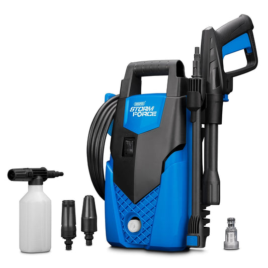 Draper Storm Force 1400 W Pressure Washer – 105 Bar, 1522 PSI, Snow Foam Gun for Race Cars & Service Areas - RRS Store