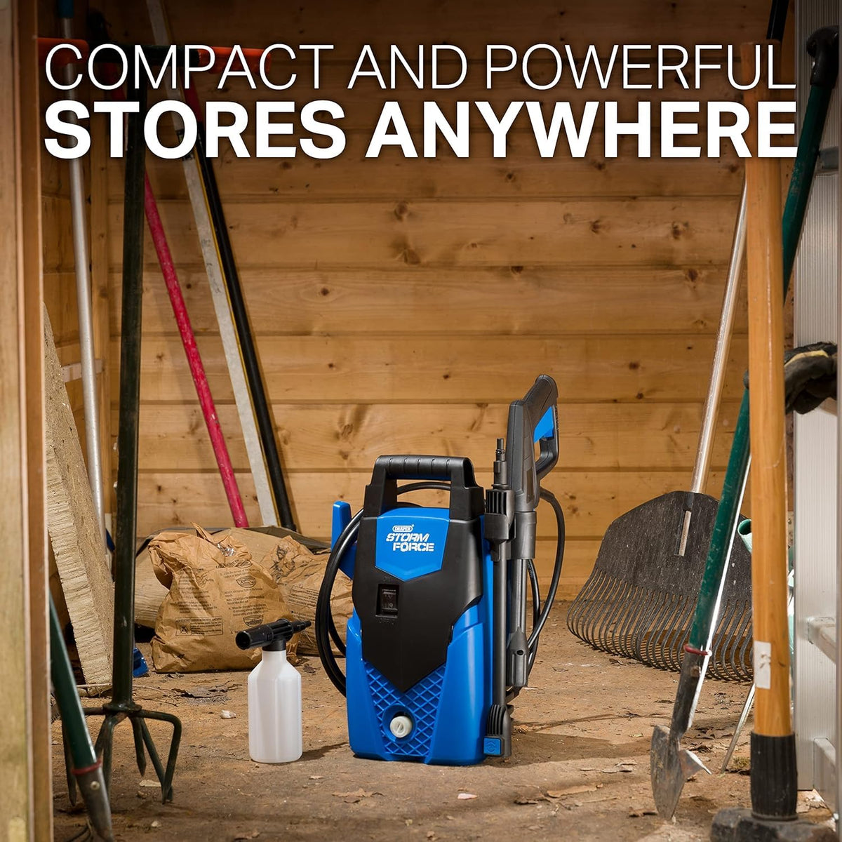 Draper Storm Force 1400 W Pressure Washer – 105 Bar, 1522 PSI, Snow Foam Gun for Race Cars & Service Areas - RRS Store