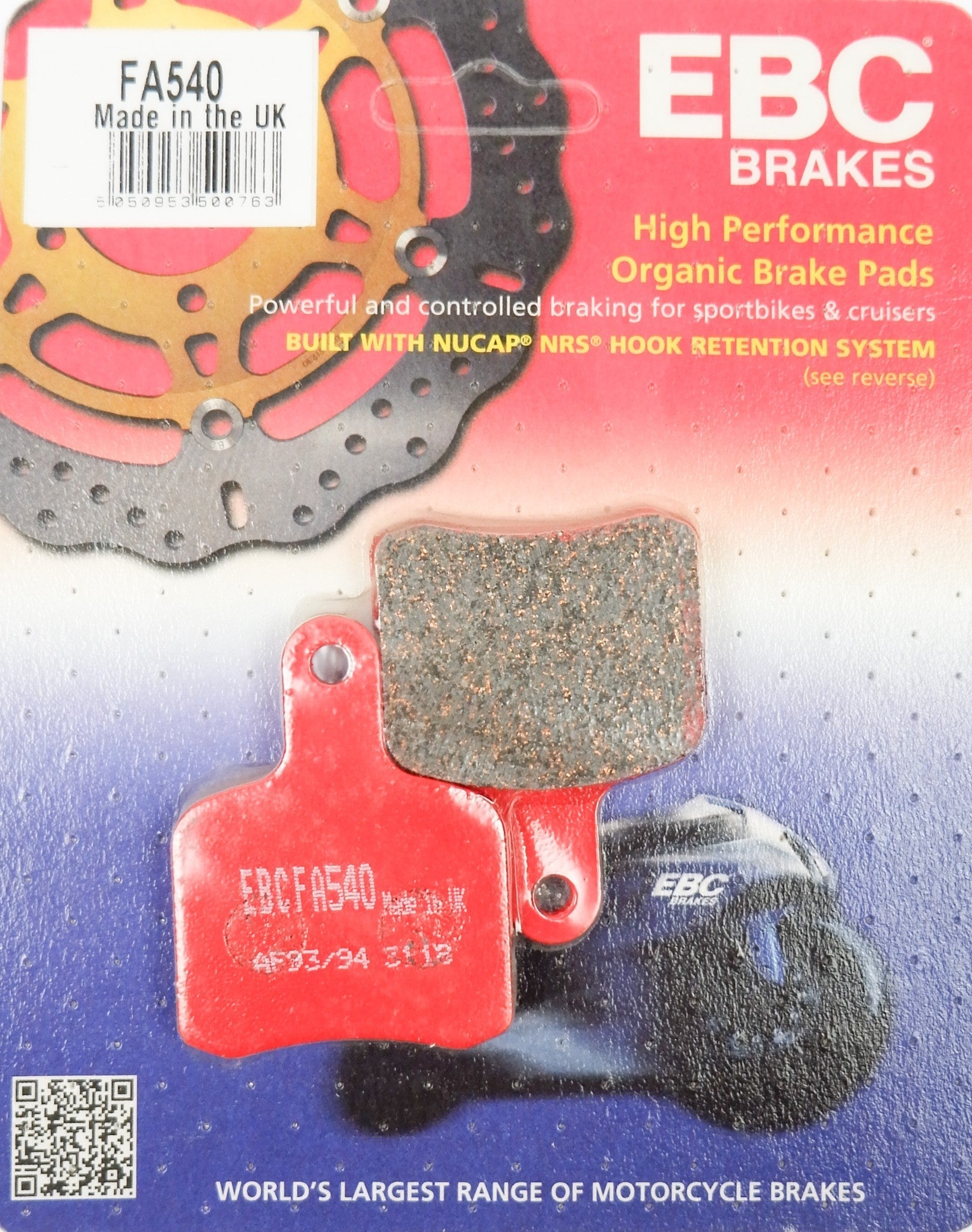 EBC OTK Tony Kart 2004 - 2016 Rear Hard Brake Pad Set FA540 - Race Rally Supplies