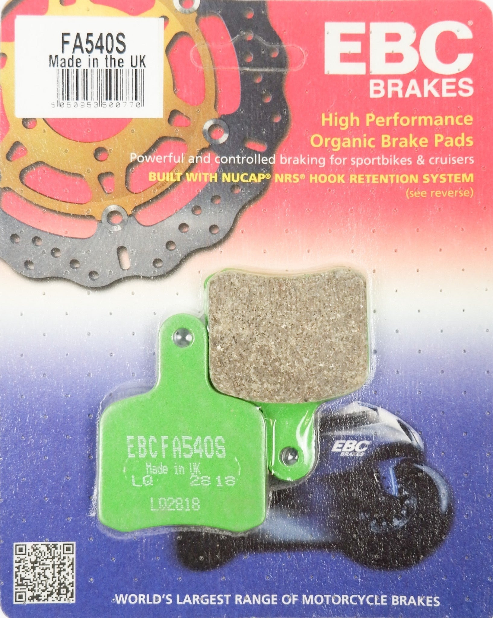 EBC OTK Tony Kart 2004 - 2016 Rear Soft Brake Pad Set FA540S - Race Rally Supplies
