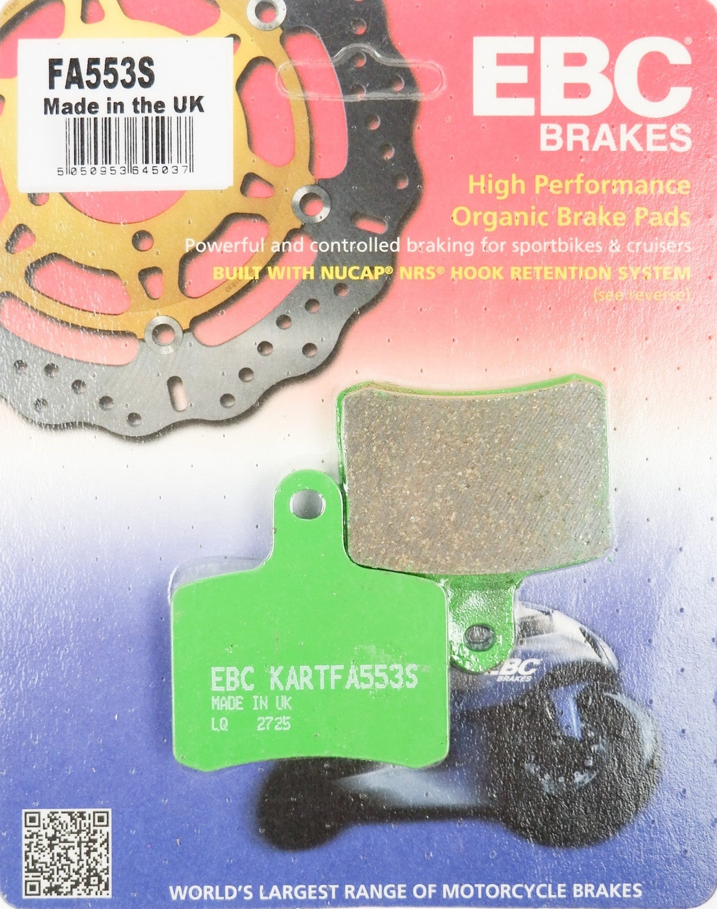 EBC OTK Tony Kart 2017 - Current BWD / BSD Soft Brake Pad Set FA553S - Race Rally Supplies