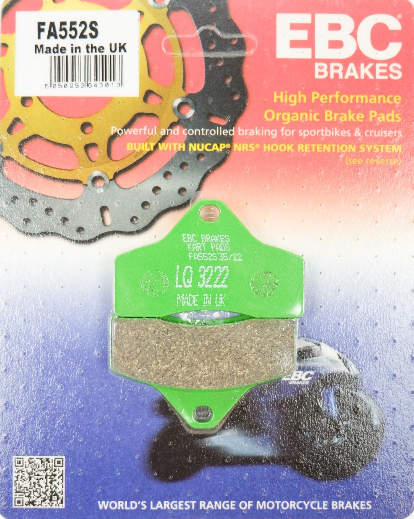 EBC OTK Tony Kart Cadet 950 EVS BSS & KZ Soft Brake Pad Set FA552S - Race Rally Supplies