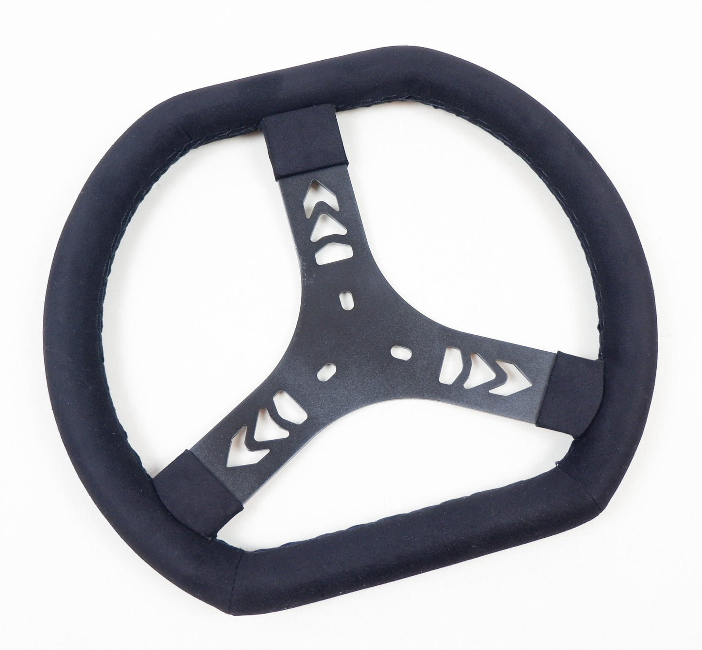 Flat Top & Bottom Suede Steering Wheel - Race Rally Supplies