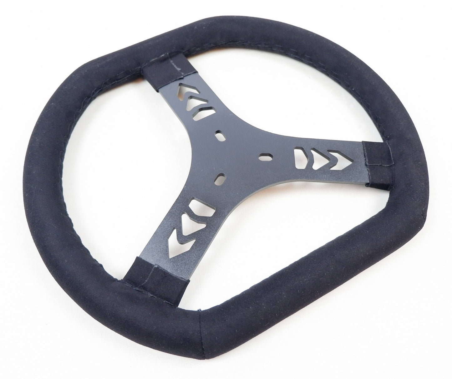 Flat Top & Bottom Suede Steering Wheel - Race Rally Supplies