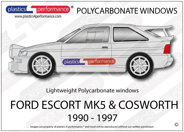 Ford - Escort Mk5 & Cosworth - Lexan Polycarbonate window kit - Race Rally Supplies