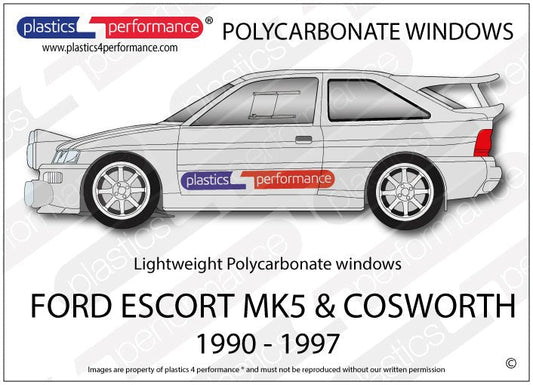 Ford - Escort Mk5 & Cosworth - Lexan Polycarbonate window kit - Race Rally Supplies