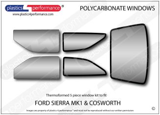 FORD Sierra MK1 & Cosworth - Lexan Polycarbonate window kit - Race Rally Supplies