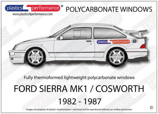 FORD Sierra MK1 & Cosworth - Lexan Polycarbonate window kit - Race Rally Supplies