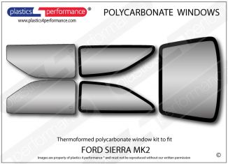 FORD Sierra MK2 & Cosworth - Lexan Polycarbonate window kit - Race Rally Supplies