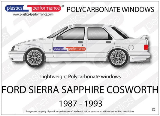 FORD - Sierra Sapphire - Lexan Polycarbonate window kit - Race Rally Supplies