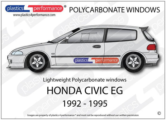 HONDA - Civic EG - Lexan Polycarbonate window kit - Race Rally Supplies