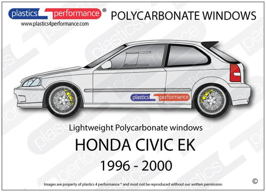 HONDA - Civic EK - Lexan Polycarbonate window kit - Race Rally Supplies