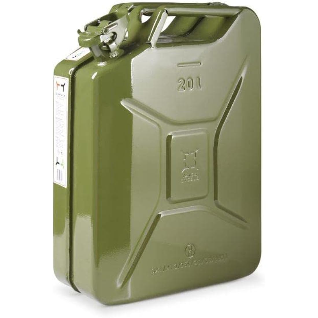 Invopak 20 Litre Metal Jerry Can, UN Approved Can for Petrol, Diesel, Fuel in Green - Race Rally Supplies