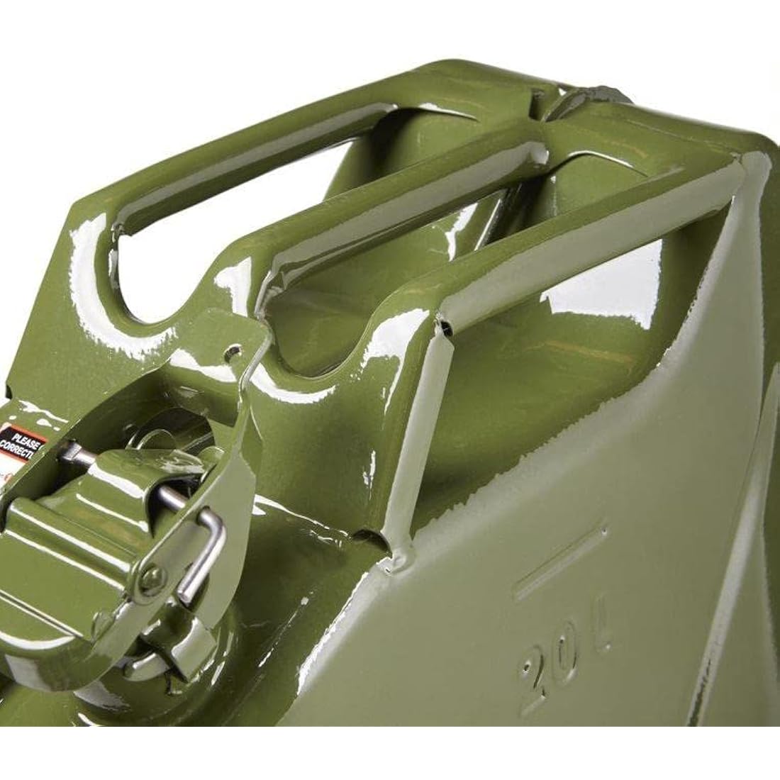 Invopak 20 Litre Metal Jerry Can, UN Approved Can for Petrol, Diesel, Fuel in Green - Race Rally Supplies