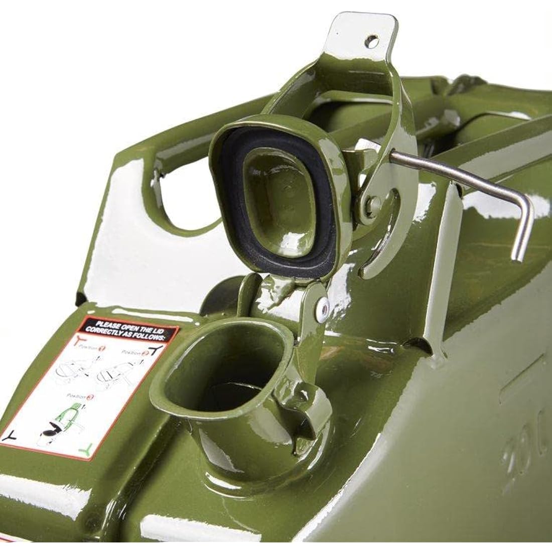 Invopak 20 Litre Metal Jerry Can, UN Approved Can for Petrol, Diesel, Fuel in Green - Race Rally Supplies