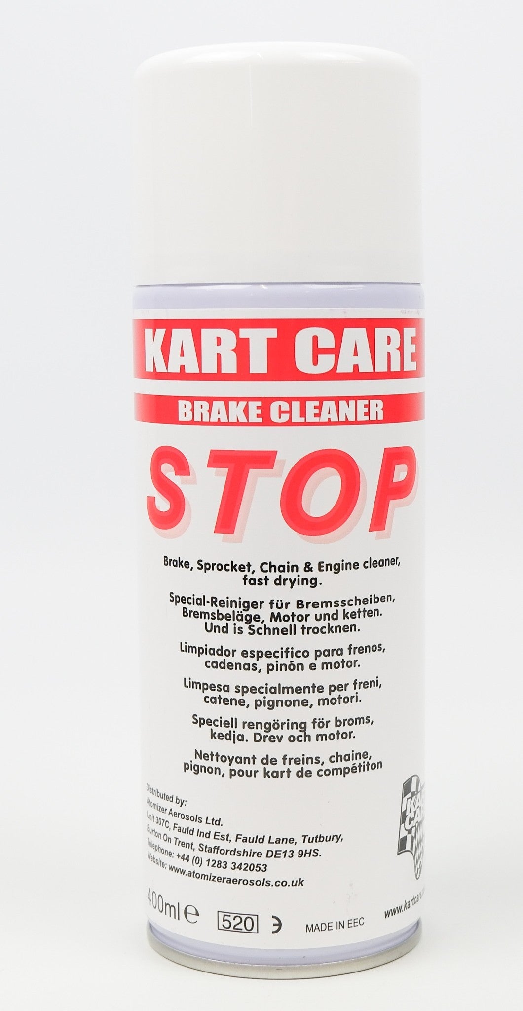 Kart Care STOP Brake Cleaner Spray 400ml - Race Rally Supplies