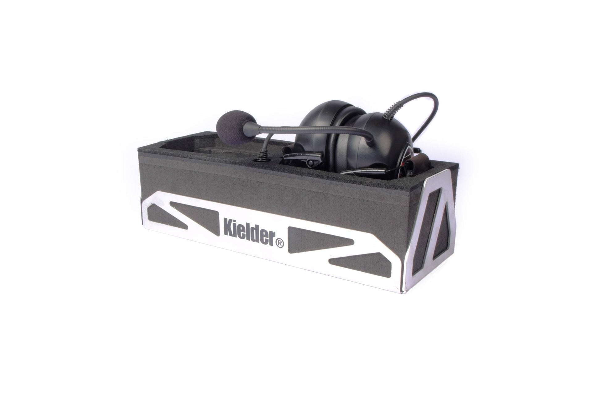 Kielder Motorsport Intercom Practice Headset Holder – Aluminium & Foam - Race Rally Supplies