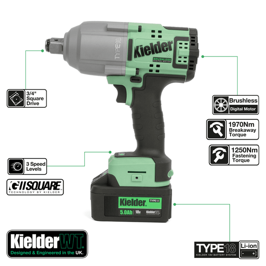 Kielder TYPE18-085 18v 3/4" High Torque Impact Wrench - Race Rally Supplies
