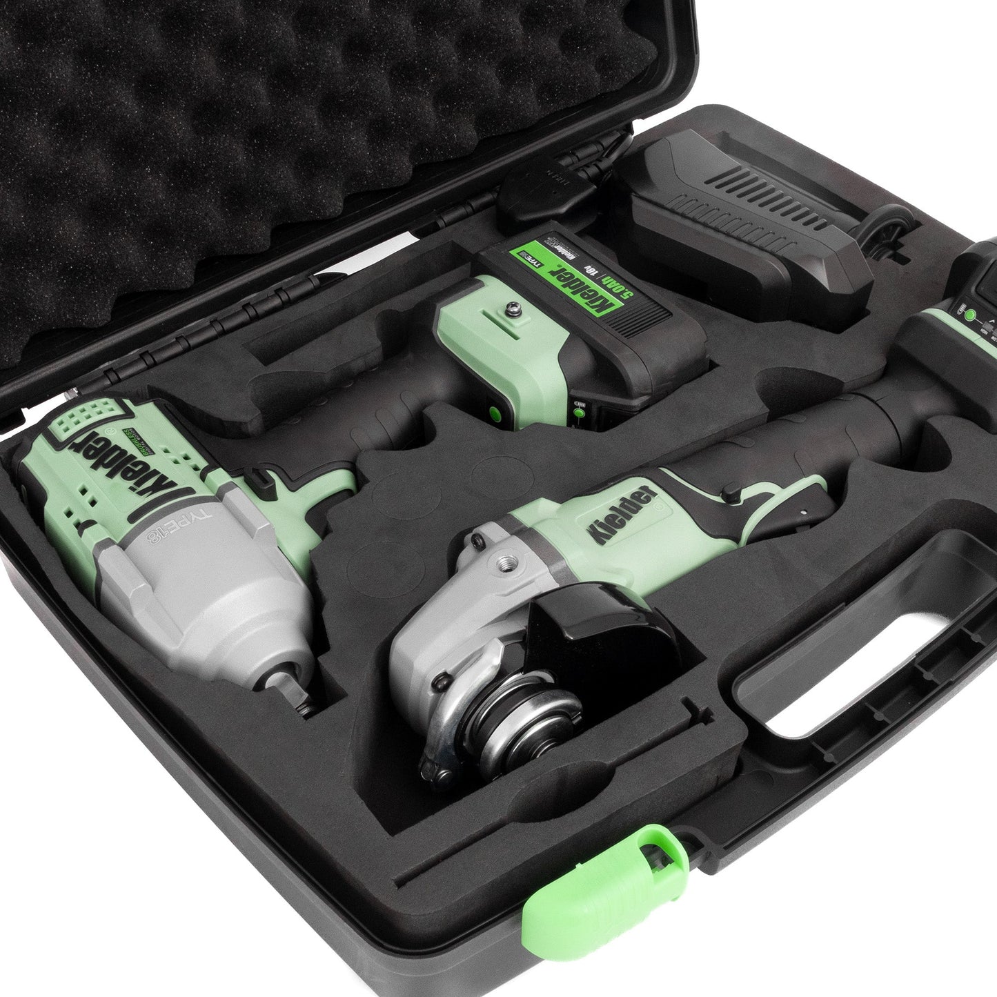 Kielder TYPE18 18v Mid Torque Impact Wrench & 115mm Angle Grinder Twin Pack, 2 x 5.0Ah - Race Rally Supplies