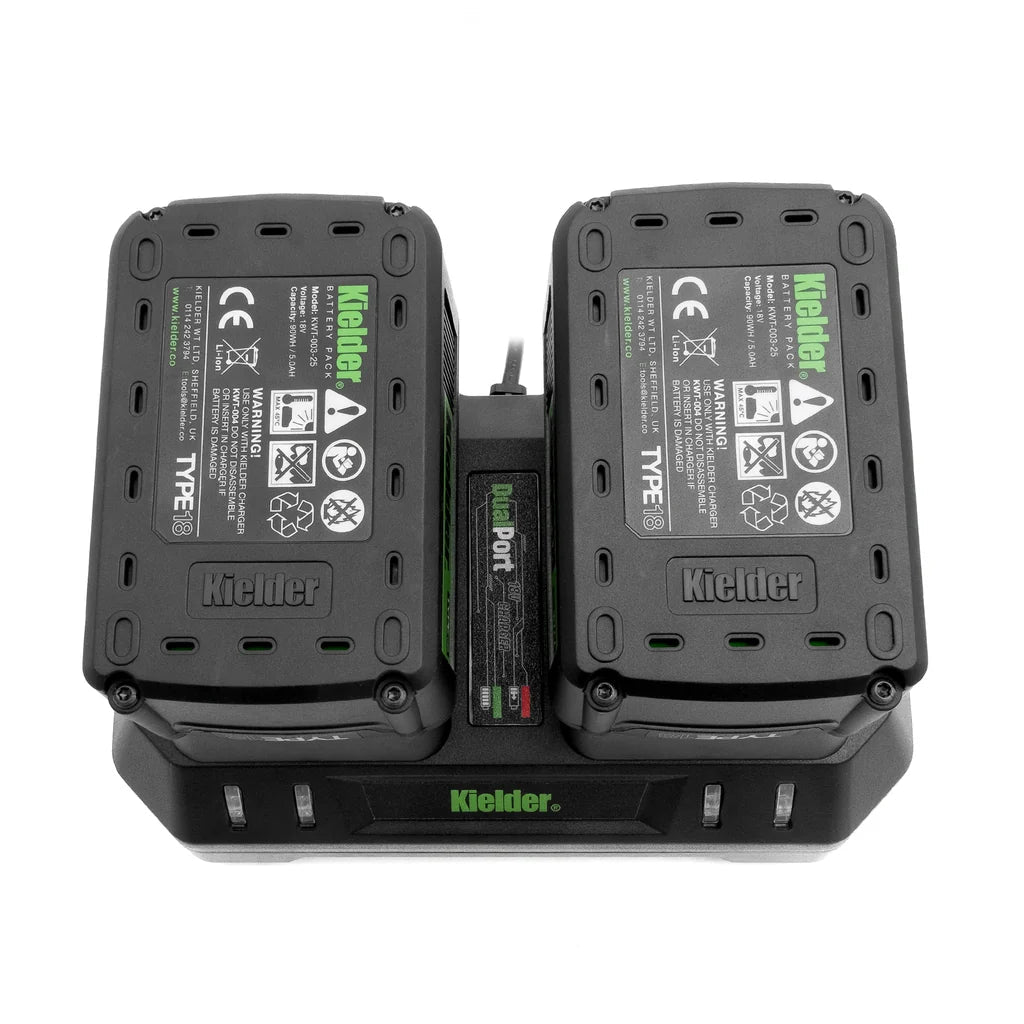 KWT-004 TYPE18 Starter Set: 18v Dual Port Charger + 2 x 5.0Ah Batteries - Race Rally Supplies