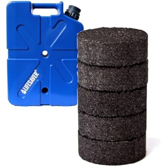 Lifesaver Jerry Can Activated Carbon Filters Portable Water Filter (Pack of 5) - Black - Race Rally Supplies
