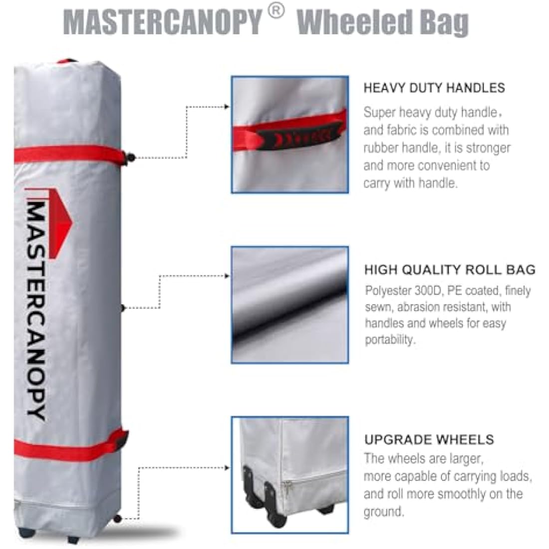 MASTERCANOPY Durable Ez Pop-up Gazebo Tent with Roller Bag (2.5x2.5M,Black) - Race Rally Supplies