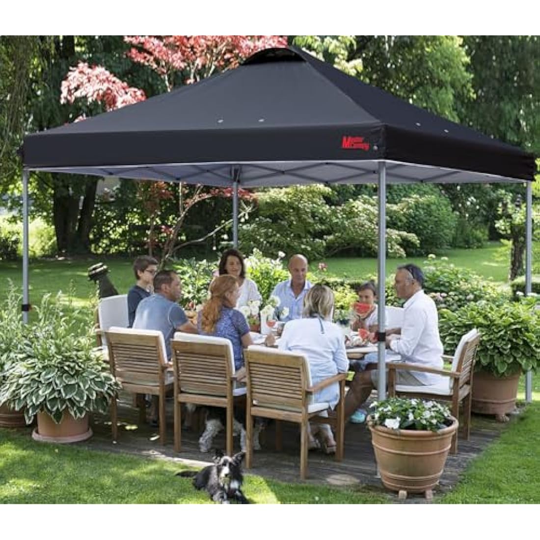 MASTERCANOPY Durable Ez Pop-up Gazebo Tent with Roller Bag (2.5x2.5M,Black) - Race Rally Supplies
