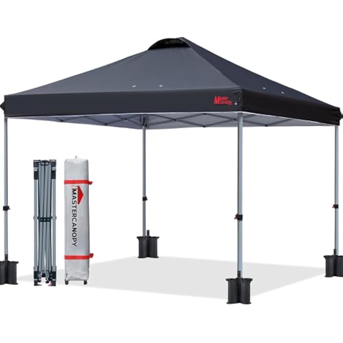 MASTERCANOPY Durable Ez Pop-up Gazebo Tent with Roller Bag (2.5x2.5M,Black) - Race Rally Supplies
