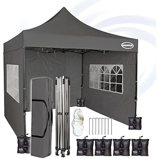 Maximus Heavy Duty Pop-Up Gazebo 3m x 3m – Commercial, 4 Walls, Weight Bags - Race Rally Supplies