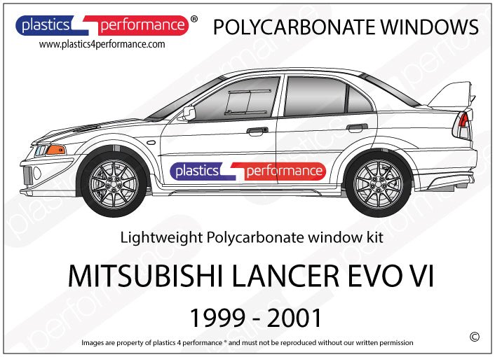 MITSUBISHI - Lancer Evo 6 - Lexan Polycarbonate window kit - Race Rally Supplies