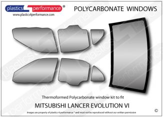 MITSUBISHI - Lancer Evo 6 - Lexan Polycarbonate window kit - Race Rally Supplies