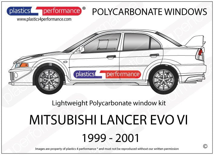 MITSUBISHI - Lancer Evo 6 - Lexan Polycarbonate window kit - Race Rally Supplies