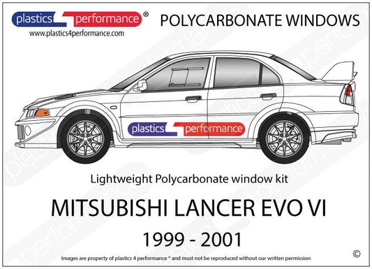 MITSUBISHI - Lancer Evo 6 - Lexan Polycarbonate window kit - Race Rally Supplies