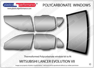 MITSUBISHI - Lancer Evo 7 - Lexan Polycarbonate window kit - Race Rally Supplies