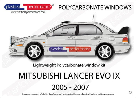 MITSUBISHI - Lancer Evo IX - Lexan Polycarbonate window kit - Race Rally Supplies