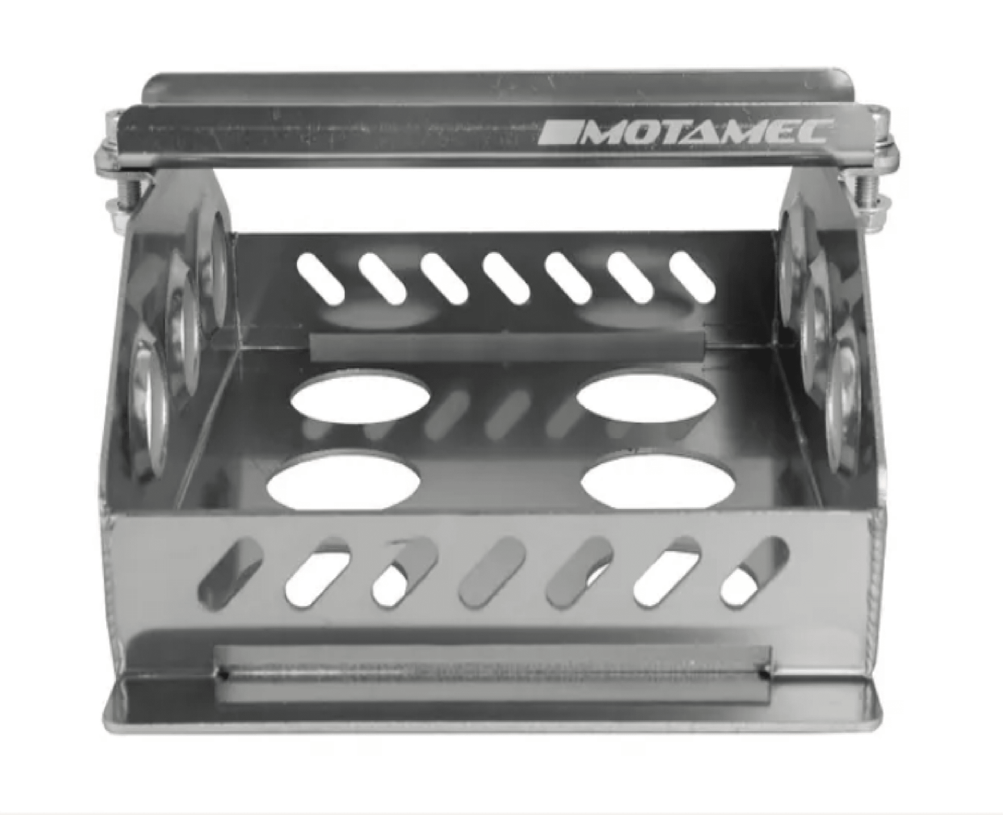 Motamec Alloy Race Battery Tray Red Top 30/40 Flat Mounting Box - Anodised - Race Rally Supplies