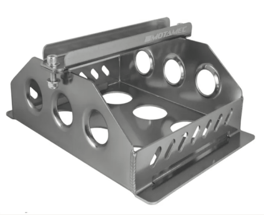 Motamec Alloy Race Battery Tray Red Top 30/40 Flat Mounting Box - Anodised - Race Rally Supplies