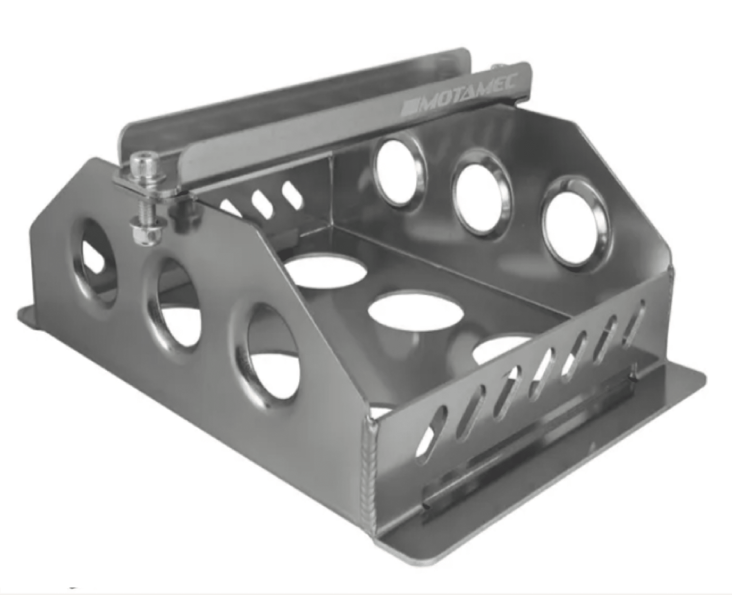 Motamec Alloy Race Battery Tray Red Top 30/40 Flat Mounting Box - Anodised - Race Rally Supplies