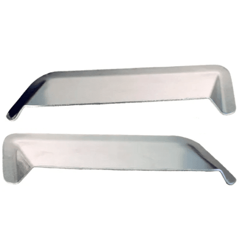 Motamec Alloy Rear Lamp Protectors - Back Light Side Skids - Plain Aluminium to suit Escort Mk2 or universal - Race Rally Supplies