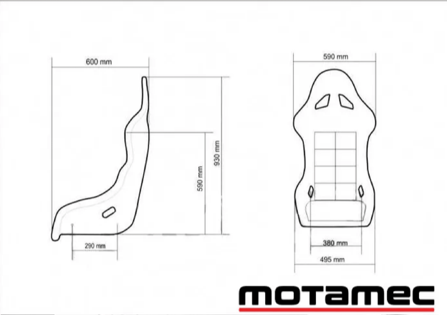 Motamec Racing Evo - One FIA Approved Fibreglass Race Seat - Race Rally Supplies