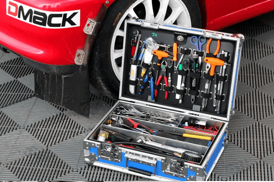 Motamec Service Flight Case MTB-100 Lined Mechanic Tool Box + Tools Tray Inserts - Race Rally Supplies