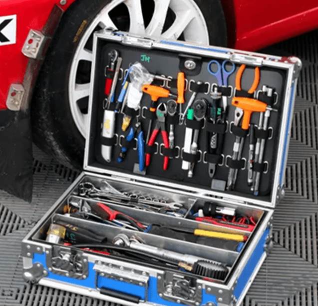 Motamec Service Flight Case MTB-100 Lined Mechanic Tool Box + Tools Tray Inserts - Race Rally Supplies