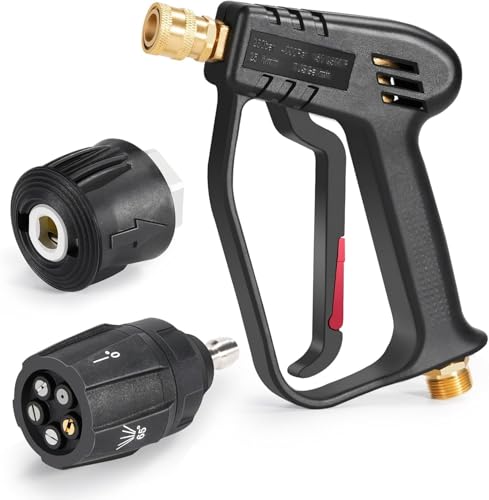 Multi-Angle High-Pressure 4350 PSI Washer Gun – All-in-One Nozzle, M22 & 1/4″ Connectors - Race Rally Supplies