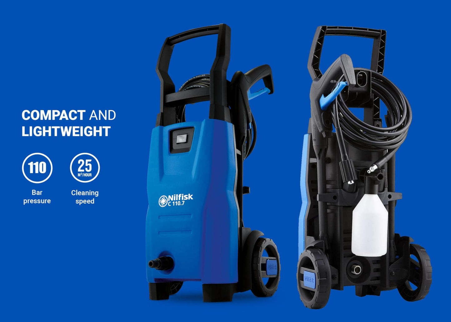 Nilfisk C 110.7-5 High-Pressure Washer – 1400 W Mini Washer for Race Cars & Service Areas - Race Rally Supplies
