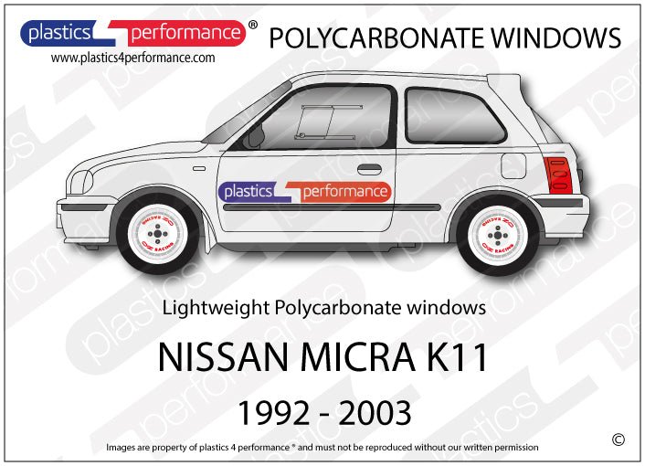 NISSAN - Micra K11 - Lexan Polycarbonate window kit - Race Rally Supplies